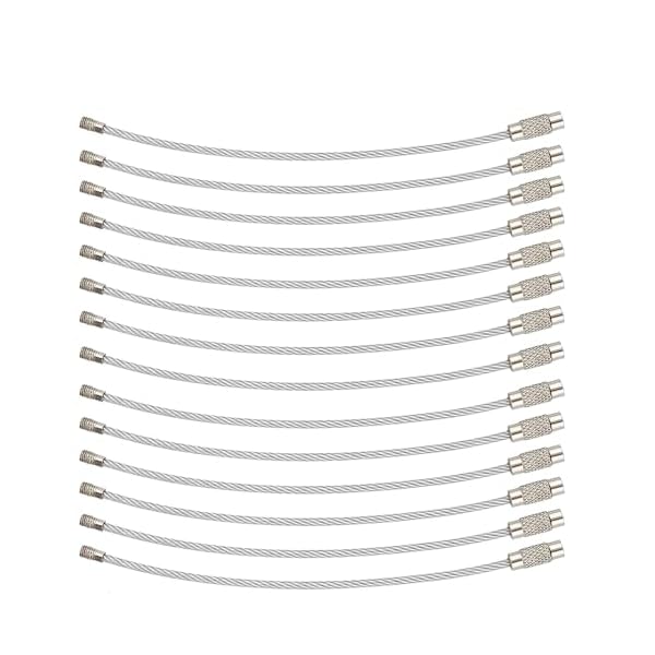 【送料無料】ワイヤーキーホルダー キーホルダー キーチェーン ネジ式 キーリング ステンレス製 スチー..