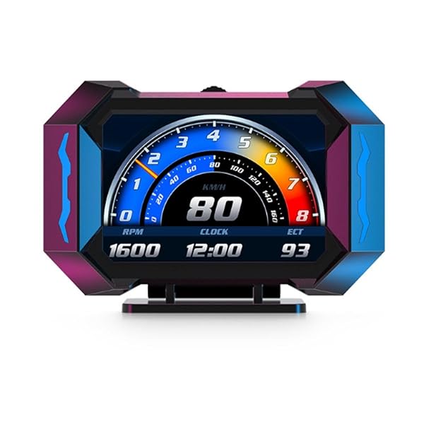 【送料無料】HUD ヘッドアップ ディスプレイ obd2 gps モード タコメーター obd2 スピードメーター クルマ gps 速度計 多機能 電圧計 水温計 油温計 傾斜計 過速度警告搭載 日本語取扱説明書