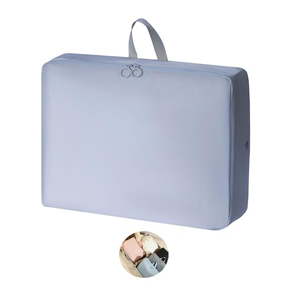 【送料無料】衣類整理バッグ ダウンジャケット収納バッグ 圧縮衣類 (ブルー, Lサイ（30*40*18cm）)