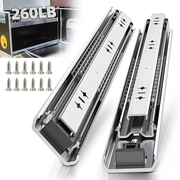 【送料無料】スライドレール 重量用 幅53mm 素材2mmの厚 耐荷重120 kg サイズ250mm ...