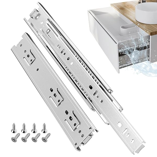 【送料無料】スライドレール ステンレス製 400MM 3段引 取り外し可能 最大耐荷重45KG 幅4 ...