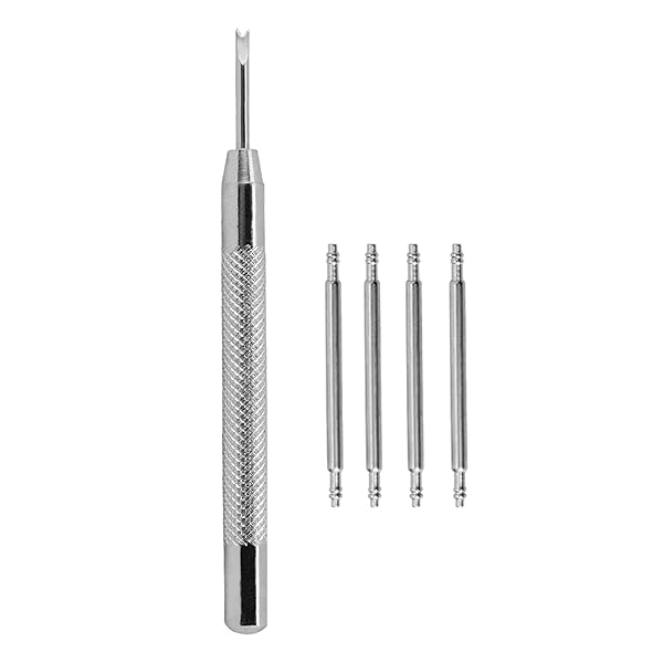 【送料無料】時計バンドバネ棒外し ばね棒セット 腕時計ベルト交換工具 スプリングバー4本及びばね棒外し 18mm ピンセット