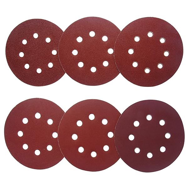 【送料無料】サンドペーパー #60 - #320 丸型 8穴あき サンダー用 サンディングディスク 60枚に6タイプ(60 80 120 180 240 320...