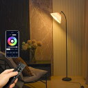 【送料無料】LEDフロアランプ、リモコンとアプリコントロール付き、無段階RGB調整可能1600万色、ダイナミックライト、タイマー設定、シンプルでモダンなデザイン...