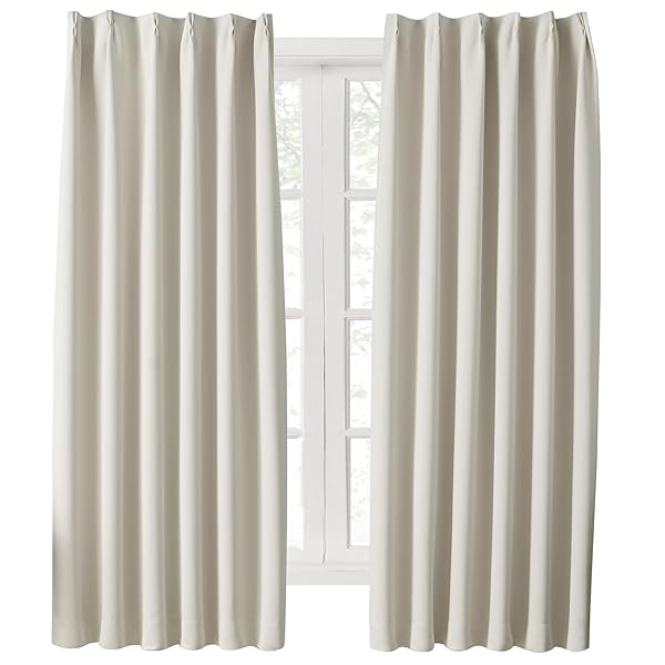 【送料無料】カーテン 1級遮光 2枚組 ベージュ 幅100cm丈110cm 小窓 断熱 防寒 防音  ...