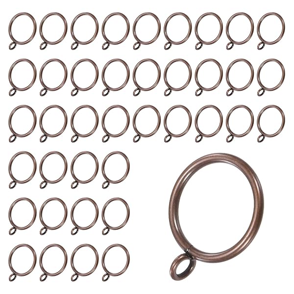 【送料無料】40個入りのレッドブロンズカーテンリング（アイレット付き） カーテンロッド用の錆びにくいメタルリング カーテンロッド用の1.25"内径ドレープリング ドレープ/帽子/タオルを掛けるためのリング