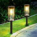 【送料無料】ソーラーガーデンライト(電球色)屋外防水 LED 防犯灯 自動点灯/消灯 玄関先/庭/芝生/車道/歩道 (2個セット)