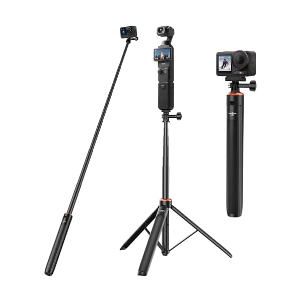 【送料無料】DJI Osmo Pocket 3用 三脚/自撮り棒/一脚兼用 136cm延長ポール/セルカ棒 6段伸縮 長さ調整可能 持ち運び便利 軽量 折りたたみ 旅行用 vlog アクセサリー GoPro Hero 13/12/11/10/9, O