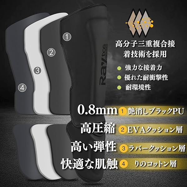【送料無料】レガースボクシング 足サポーター キックボクシング レッグガード すね当て 格闘技 空手 防具 プロテクター 3色・2サイズ展開 (黒, L)