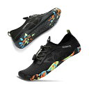 【送料無料】マリンシューズ ウォーターシューズ アクアシューズ ビーチシューズ ヨガ 水陸両用 軽量 通気 男女兼用 水泳靴 スニーカー ブラック 26cm