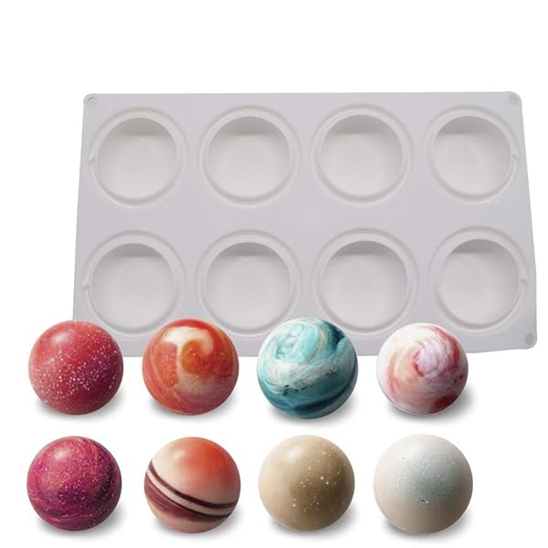 【送料無料】多機能シリコーンモデルムースケーキ型ムース型ベーキング型アイス型（8穴丸型）