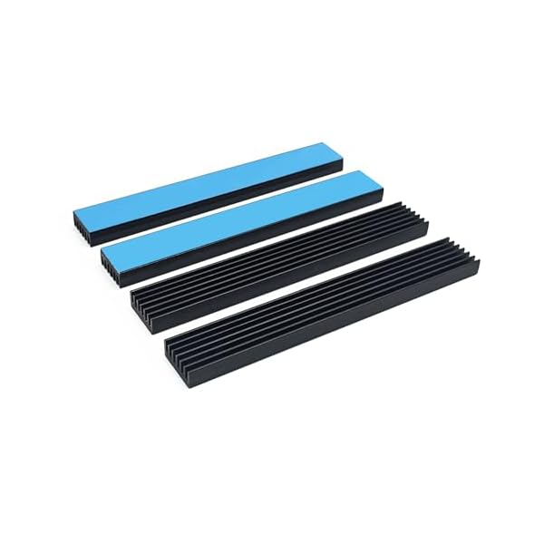 【送料無料】4個ヒートシンク 100 x 14 x 6mm 導熱接着シート4pcs付き 熱暴走対策ヒートシンクストリッ..