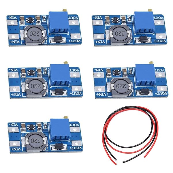 【送料無料】5 個 DC-DC ステップアップブースト電源コンバータ 2V-24V から 5V-28V 2A 調整可能な電圧..