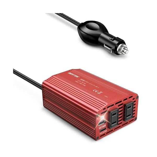 【送料無料】修正正弦波 300Wインバーター USB-C PD 65W + USB-A QC 18W 車載用インバーター DC12VをAC100Vに変換 シガーソケット コンセント A-MRI3010BU-RD-PD65W