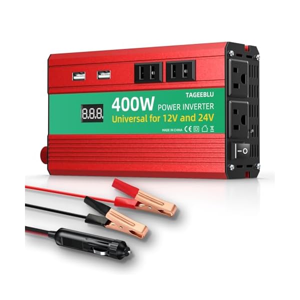 【送料無料】400W DC 12V/24VをAC100Vに 変換, カーインバーター, カーチャージャー 車 コンセント 12V..
