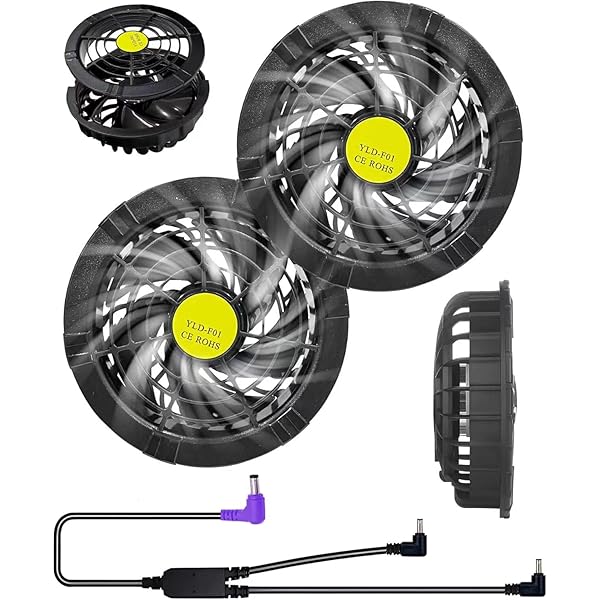 【送料無料】空調作業服 ファン 30V 超高出力 超大風量 ファンユニット DC接続ケーブル付き 静音 熱中症対策 作業服適用直径9cm 日本語説明書付き