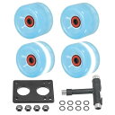 【送料無料】ローラースケートホイールセット 4個 65 mm 78A ライトアップスケートボード クルーザーホイールセット ベアリングトラ ックツールキット付き 屋外クワッドスケート用 ブルー
