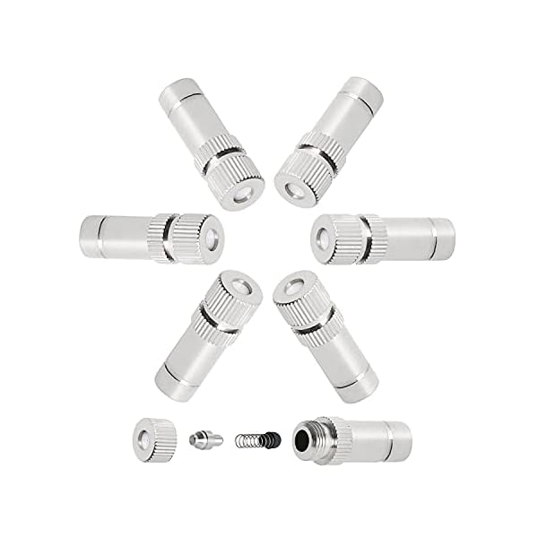 【送料無料】8mmミストノズル銅調整可能水流クイックコネクタ0.8mm / 0.03"屋外冷却、庭の灌漑、噴水、..