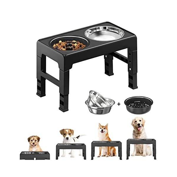 【送料無料】犬 食器台 ペットボウル フードボウル 中型犬 ご飯皿 大型犬 ペット用品 食器 フードスタンド付き 高度調節4段 ステンレスボウル 早食い防止ボウル ペット 犬 えさ皿 えさ台 滑り止め 給餌容器 給水容器 コンパクト ボウル 取り外