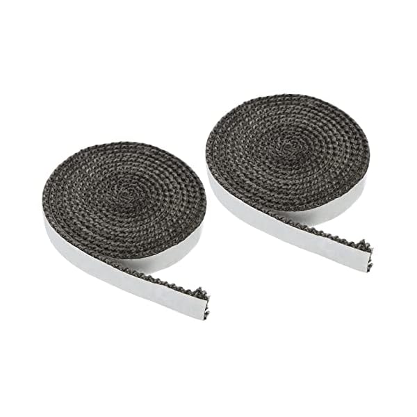 【送料無料】15 x 3 x 1850 mm 薪ストーブガスケット 2個 グラファイト グラスファイバーフラット 自己接着 耐高温シールロープ ストーブ暖炉のドア用 ブラック