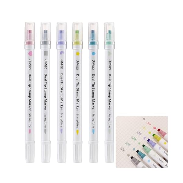 【送料無料】水性ペン【 6色セット】水性マーカー カラー ペン ダブルチップ 粗細字両用 握りやすい ハイライト マーキング ライナー イラスト お絵かきセット...