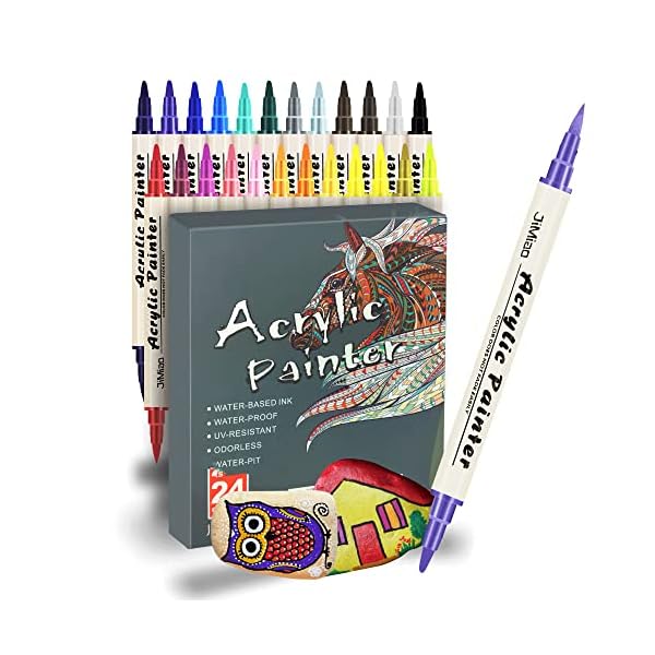 【送料無料】アクリルマーカーペン カラーペン 水性ペン 毒性無し 防水 速乾 太細両端 DIY 落書き 手描..