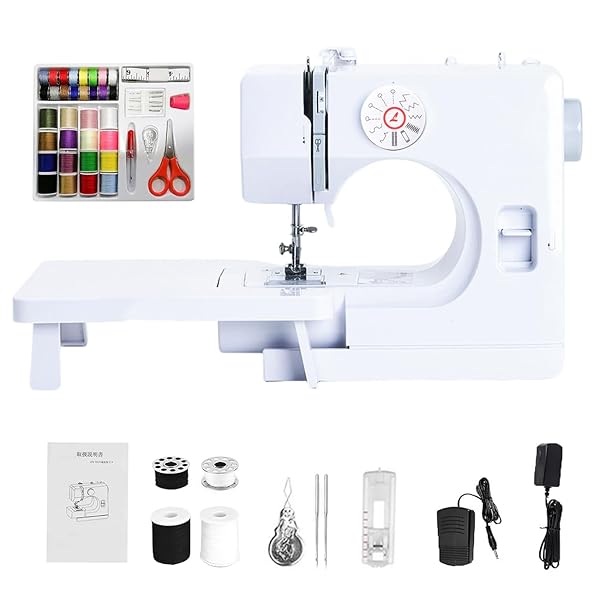【送料無料】電動ミシン 小型 家庭用 ミシン コンパクト 初心者 子育てに 電子ミシン フットコントロー..