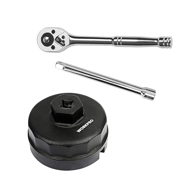 【送料無料】カップ型オイルフィルターレンチ 3点セット 差込角9.5mm （3/8インチ） ラチェットレンチ ..