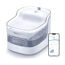 【送料無料】猫用 スマートペット用自動給水器 アプリ付き 2L大容量 8層プ フィルター付 水飲み器 噴水 静音 コードレス 2.4G WiFi 猫 中小型犬【獣医師推奨】PF1-ホワイト