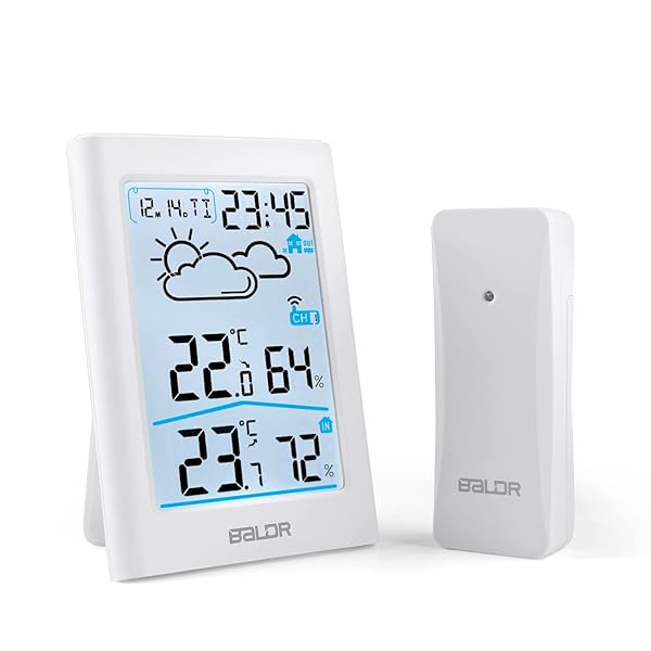 【送料無料】温湿度計 室内 室外 デジタル ワイヤレス 温度計 湿度計 外気温湿度計 高精度 天気予報 LCD大画面 バックライト 最高最低温湿度 温度湿度傾向図 華氏/摂氏表示 置き掛け両用 コンパクト 一つセンサー付き 乾燥対策 熱中症 赤ちゃん