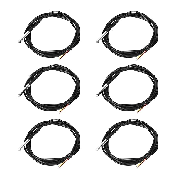 【送料無料】6個 DS18B20 温度センサー 2m 防水温度プローブ ステンレス鋼プローブ -55℃〜+125℃ A rduino、XIAO、ESP 32などの開発ボードに対応