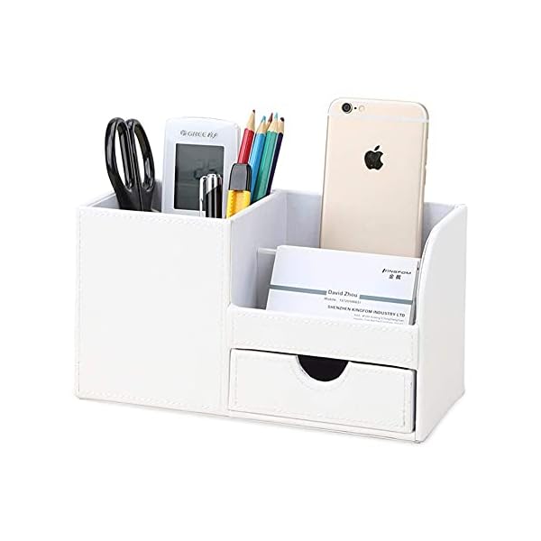 【送料無料】PUレザーデスクステーショナリーオーガナイザー収納ボックスペン/鉛筆スタンドリモートコ..