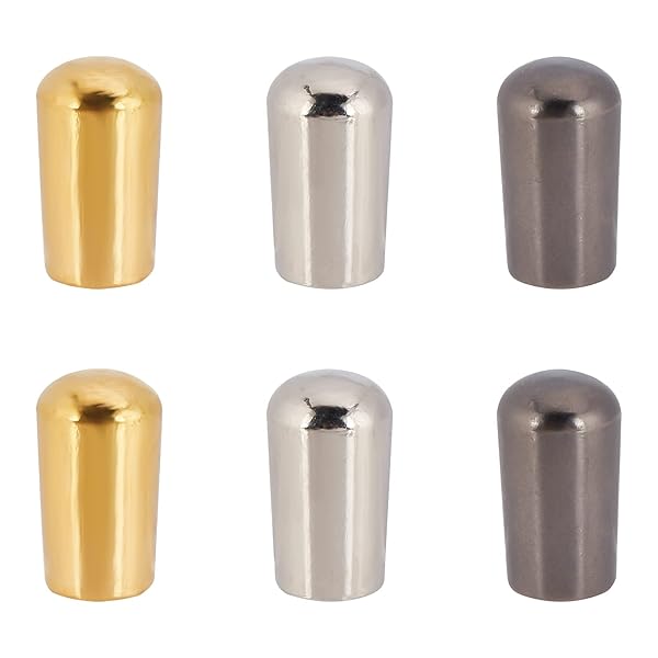 【送料無料】2サイズ 3色 6個 内径3.5/4mm トグルスイッチノブ トグルスイッチ ギター エレキギターノブ・スイッチ ブラス製 ギター3ウェイトグルスイ...