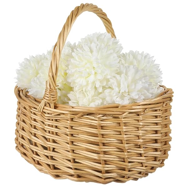 【送料無料】バスケット かご 手編みバスケット オーバル ハンドル付き 籐製 結婚式 花嫁 収納 お菓子 果物 フルーツ パン 整理収納 小物入れ 水洗い 野外活動用品