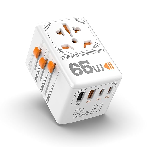 【送料無料】海外 コンセント変換プラグ 全世界対応 GaN 65W PD 急速充電 海外旅行用 コン ...