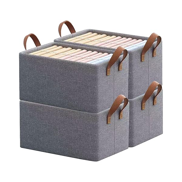 【送料無料】衣類 収納ボックス 4点セット 47cm*28cm*20cm 大容量 折り畳み tシャツ収納 ズボンボックス ジーンズ収納 防水生地 水洗い可能 下...