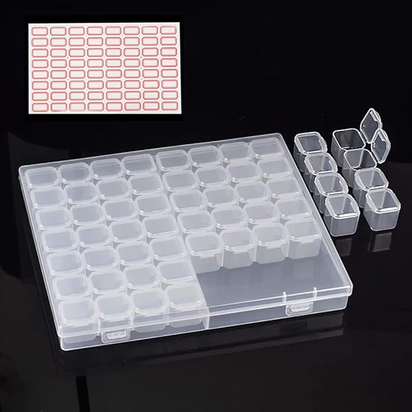 【送料無料】ビーズケース 小物ケース ビーズ入れ 56分割 小分けケース ダイヤモンドアートツール ネイ..