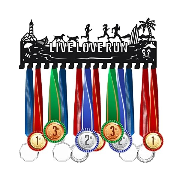 【送料無料】ビーチランニングメダルホルダー ランニングメダルハンガー Live Love Run鉄製メダルフッ..