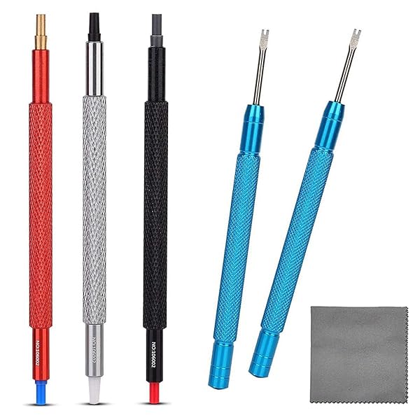 【送料無料】ウォッチハンドリペアツール6点セット 2個 剣押さえ 剣抜き 針 交換 メンテナンス、3色時..