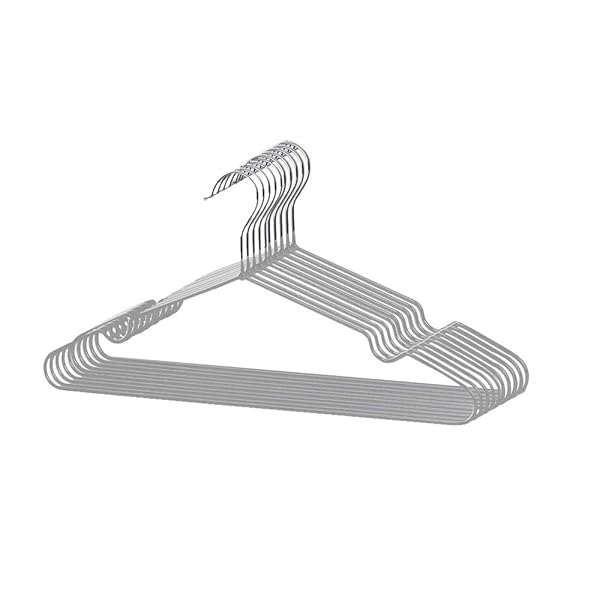 【送料無料】ハンガー すべらない PVC特殊ラバー加工 10本セット 洗濯・衣類・多機能滑り止め変形にくい 超強い荷重 乾湿両用 (グレー)