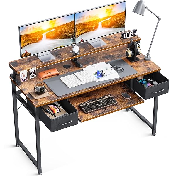 【送料無料】パソコンデスク キーボードスライダー付き 幅120cm ゲーミングデスク 机 pcデスク 引き出..