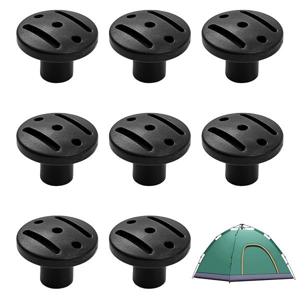 【送料無料】テントポールキャップカバー【8個】テントポールエンドキャップ テントアクセサリー, テント寿命延長, 取り付け簡単, テント保護, マッシュルーム型デザイン