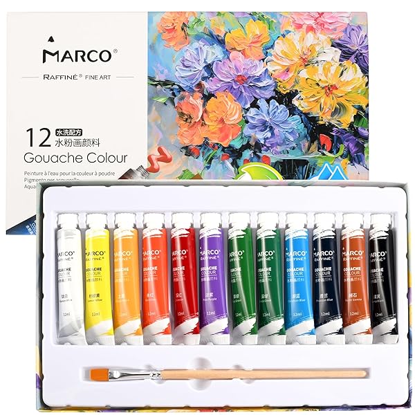 【送料無料】水彩絵の具 12色セットブラシ付き ガッシュ 水彩 速乾 耐久性 布・紙・木・陶器用 クラフト イラスト 塗り絵 小学生 初心者 えのぐセット 手作...