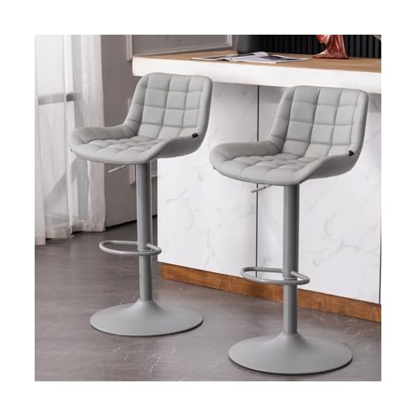 【送料無料】カウンターチェア 2脚セット 昇降式 バーチェア PUレザー 背もたれ付きカウンター椅子 高さ調節可能 360度回転 ハイスツール朝食 喫茶店 キッ...