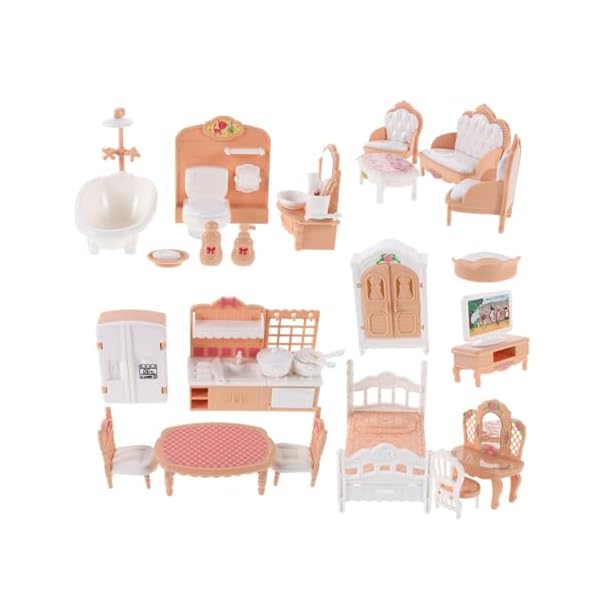 【送料無料】1 セット ミニハウス家具セット 小さな家具のミニチュア ドールハウスソファ ミニチュアドールハウスアクセサリー ドールハウスアイテム ごっこ遊び プラスチック