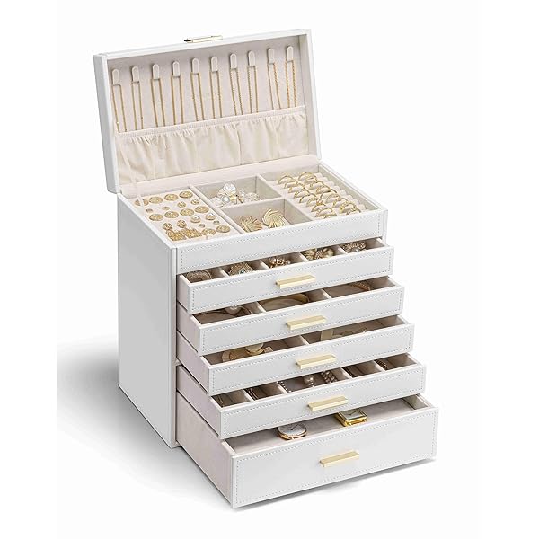 【送料無料】大容量 ジュエリーボックス 6段式 引出し 小物入れ ピアス ネックレス 指輪 イヤリング 腕..