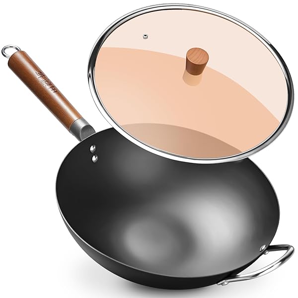 【送料無料】中華鍋 フライパン 32cm 深型 炒め鍋 ih ガス対応 蓋付き 北京鍋 蓋付き 中華料理店 レストラン 家庭用