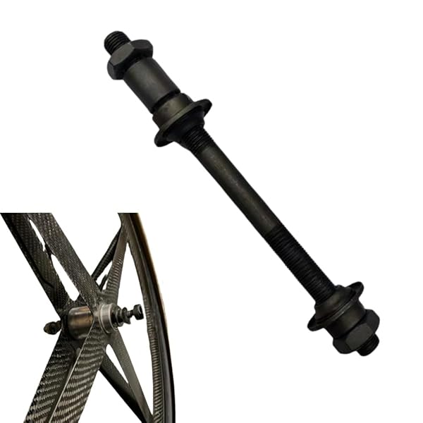 【送料無料】自転車車軸1個、190mm自転車マルチスピードリアハブアクスル、3/8インチシルバー26TPI ハブ テーパーロックナットワッシャーキット、M10 ...