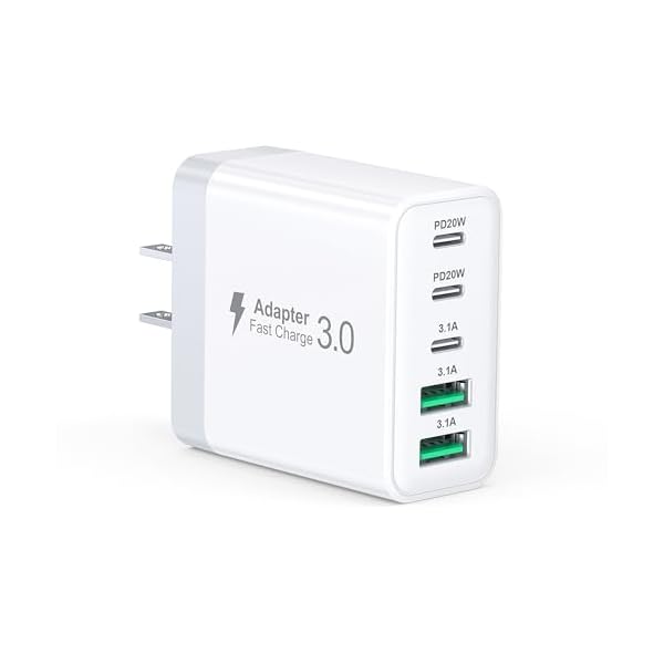 【送料無料】合計50W USB C 充電器 5 ポート Type C 急速充電器 iPad 充電器 USB コンセント PD 3.0 マルチポート Type C ACアダプター iPhone 16/15/14/13/12/11 Pro Max iPa