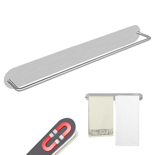 【送料無料】タオル掛け マグネット タオルバー 304ステンレススチール タオルリング バスルームハ ...